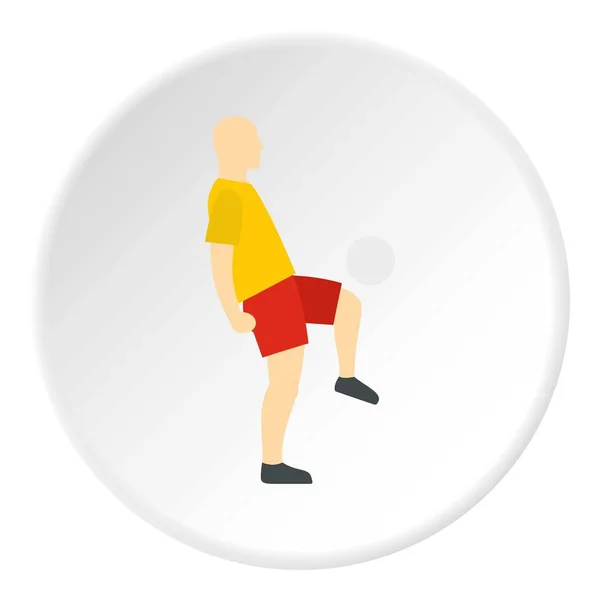 Voetbal speler pictogram cirkel — Stockvector