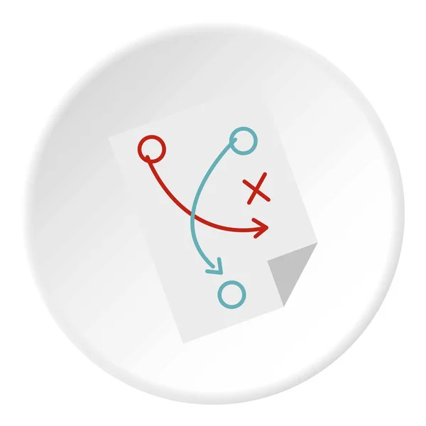 Cercle d'icône de papier tactique de football — Image vectorielle
