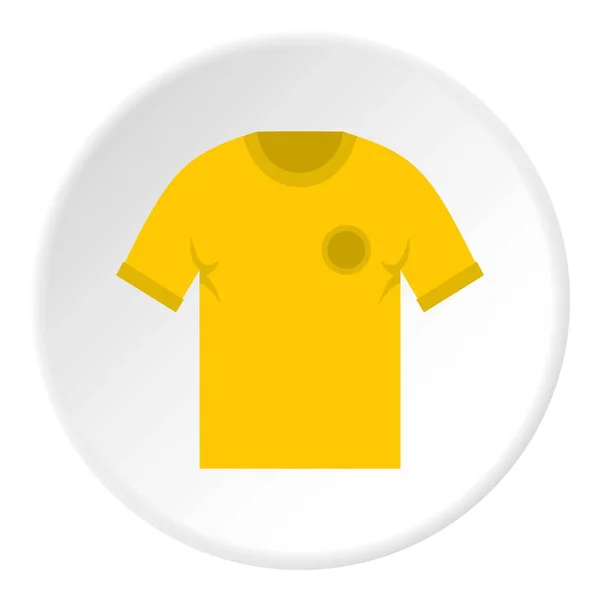 Amarelo círculo ícone camisa de futebol — Vetor de Stock