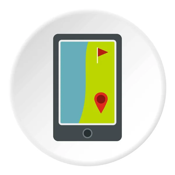 Terrain de golf sur un cercle icône tablette écran — Image vectorielle