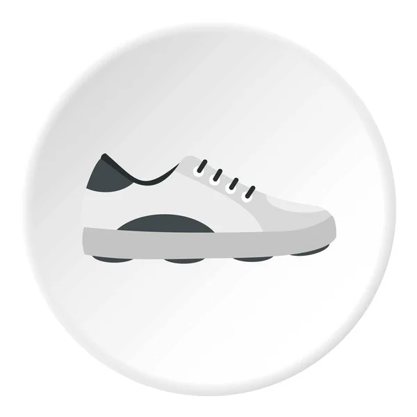 White golf shoe icon circle — Stock Vector