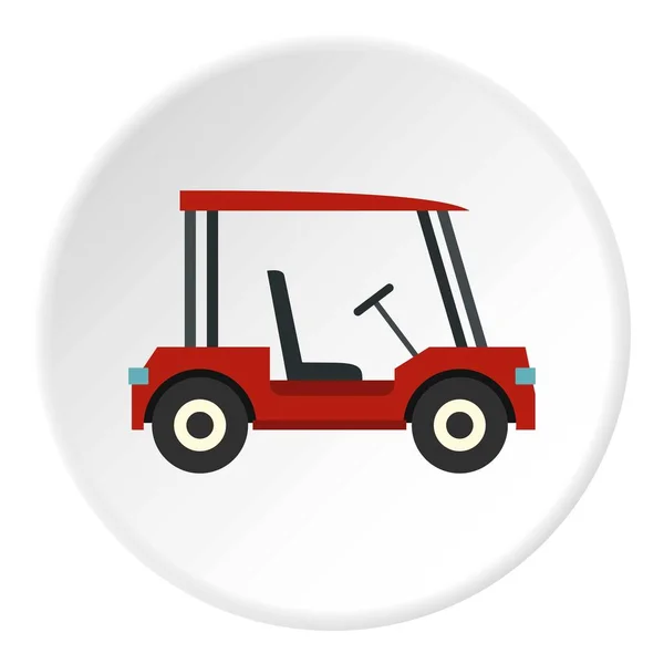 Círculo icono carrito de golf rojo — Archivo Imágenes Vectoriales