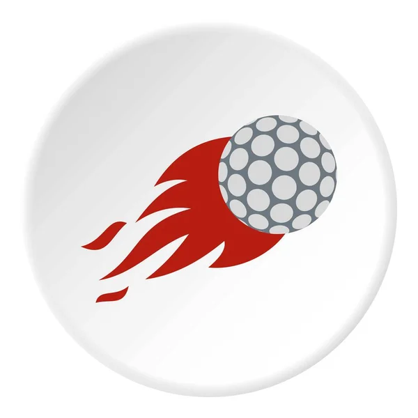 Płonące golf piłka ikona koło — Wektor stockowy