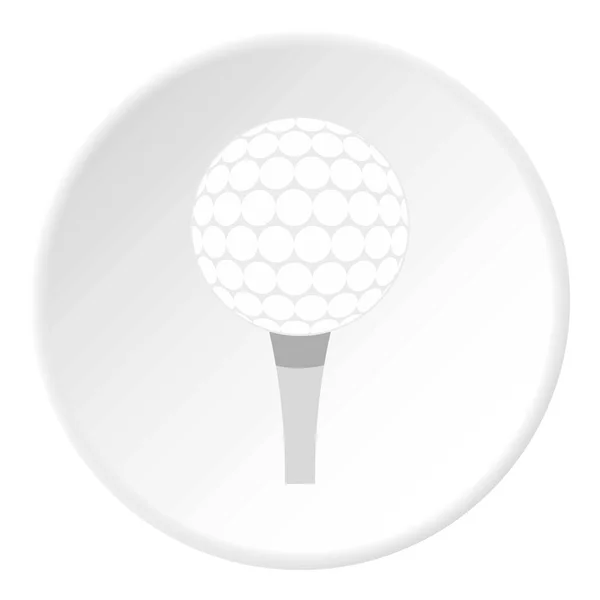 Bola de golfe com tee ícone círculo — Vetor de Stock