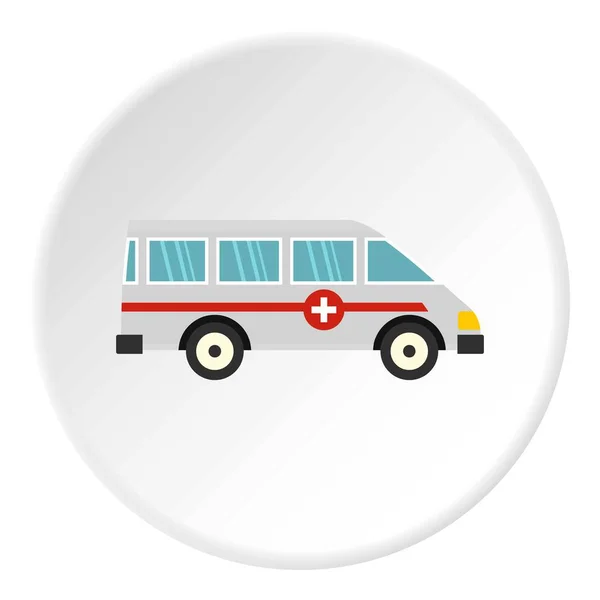 Círculo de ícone de carro ambulância — Vetor de Stock