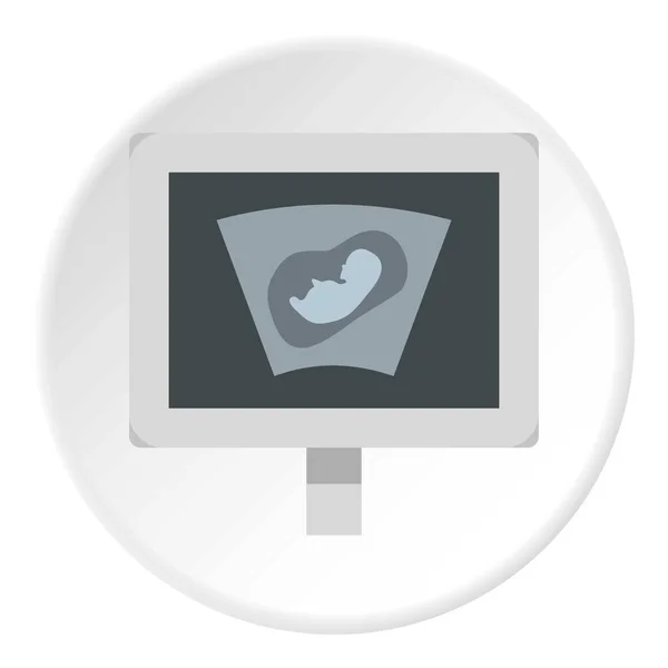 Echografie van baby pictogram cirkel — Stockvector
