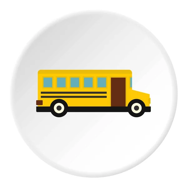 Cercle icône bus scolaire — Image vectorielle