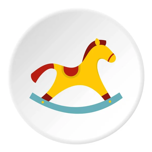 Círculo de ícone de cavalo de balanço de madeira amarela —  Vetores de Stock