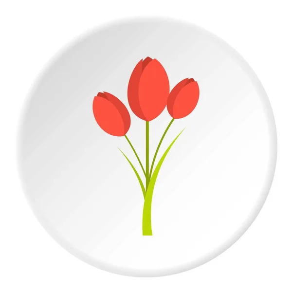 Tulipani icona cerchio — Vettoriale Stock