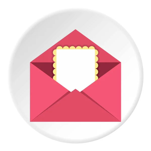 Grußkarte in rosa Umschlag Icon Circle — Stockvektor
