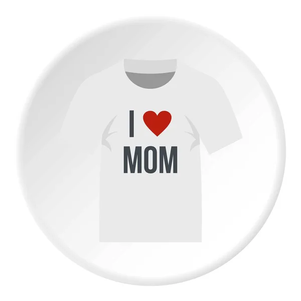 Рубашка Я люблю мама икона круг — стоковый вектор