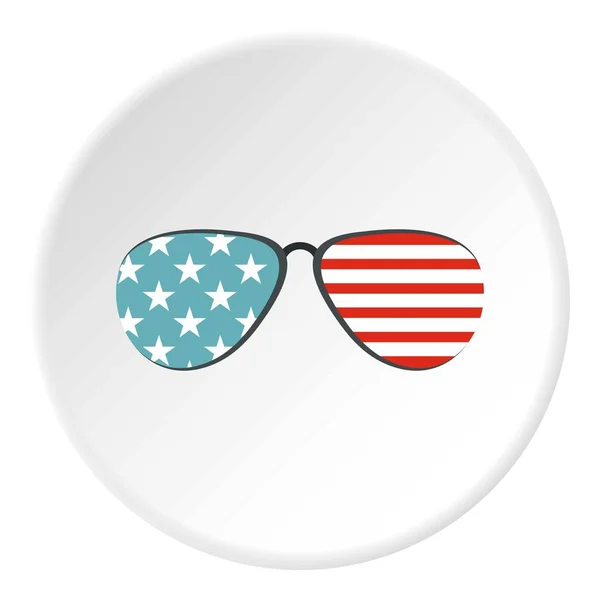 Gafas americanas icono círculo — Archivo Imágenes Vectoriales