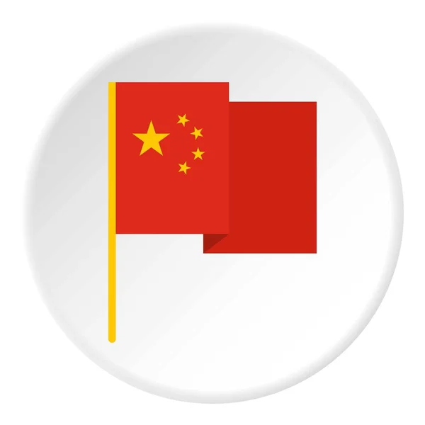 Bandiera nazionale cinese icona cerchio — Vettoriale Stock