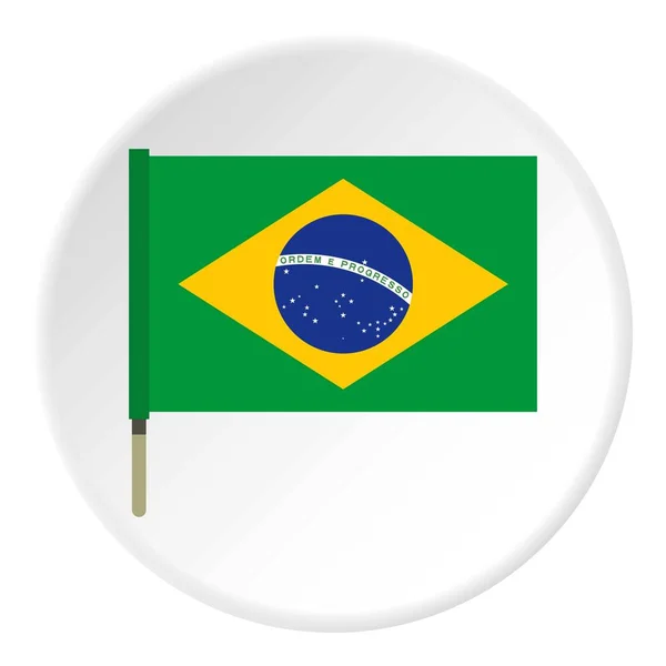 Flaga narodowa Brazylii ikona koło — Wektor stockowy