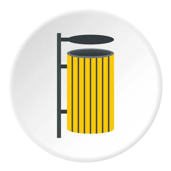 Papelera amarilla basura icono círculo — Archivo Imágenes Vectoriales