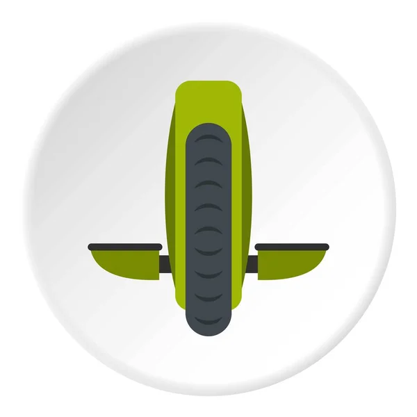 Cercle icône de véhicule de balance monoroue verte — Image vectorielle
