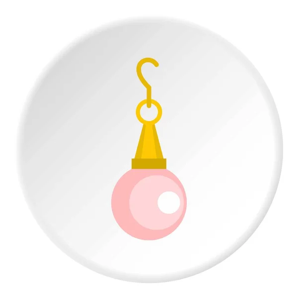 Pink pearl pendant icon circle — Stock Vector