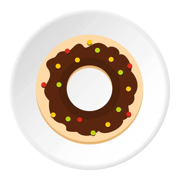 Čokoládová kobliha ikona kruh — Stockový vektor