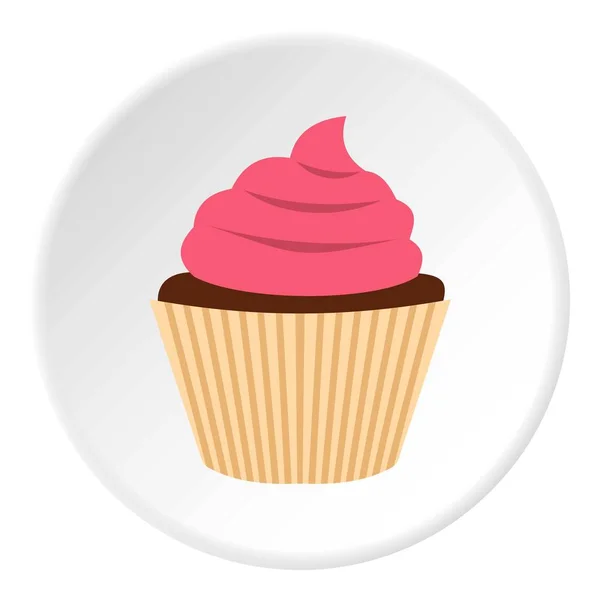 Pink cupcake icon circle — Stock Vector