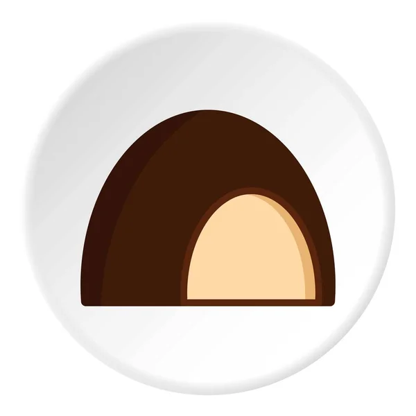 Chocolate soufflé icono círculo — Vector de stock