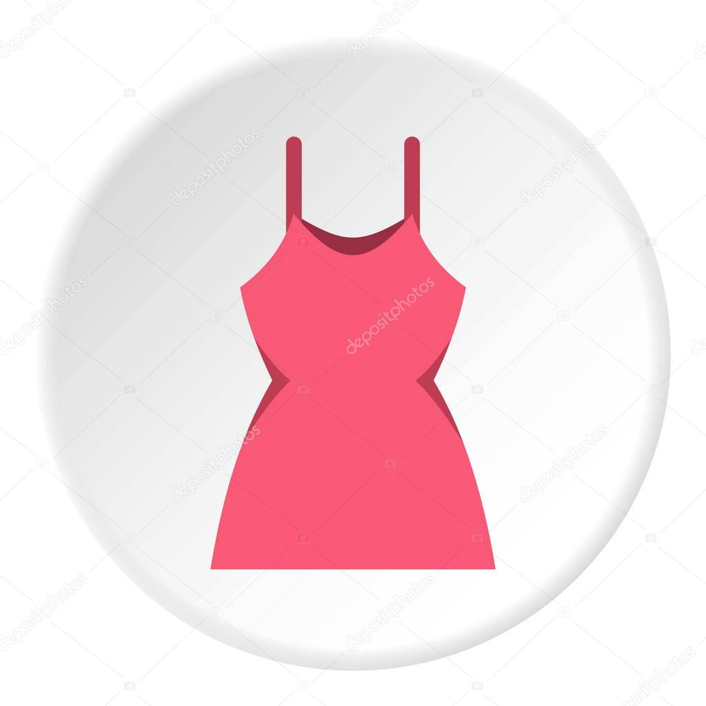 Little pink dress icon in flat circle isolated vector illustration for web