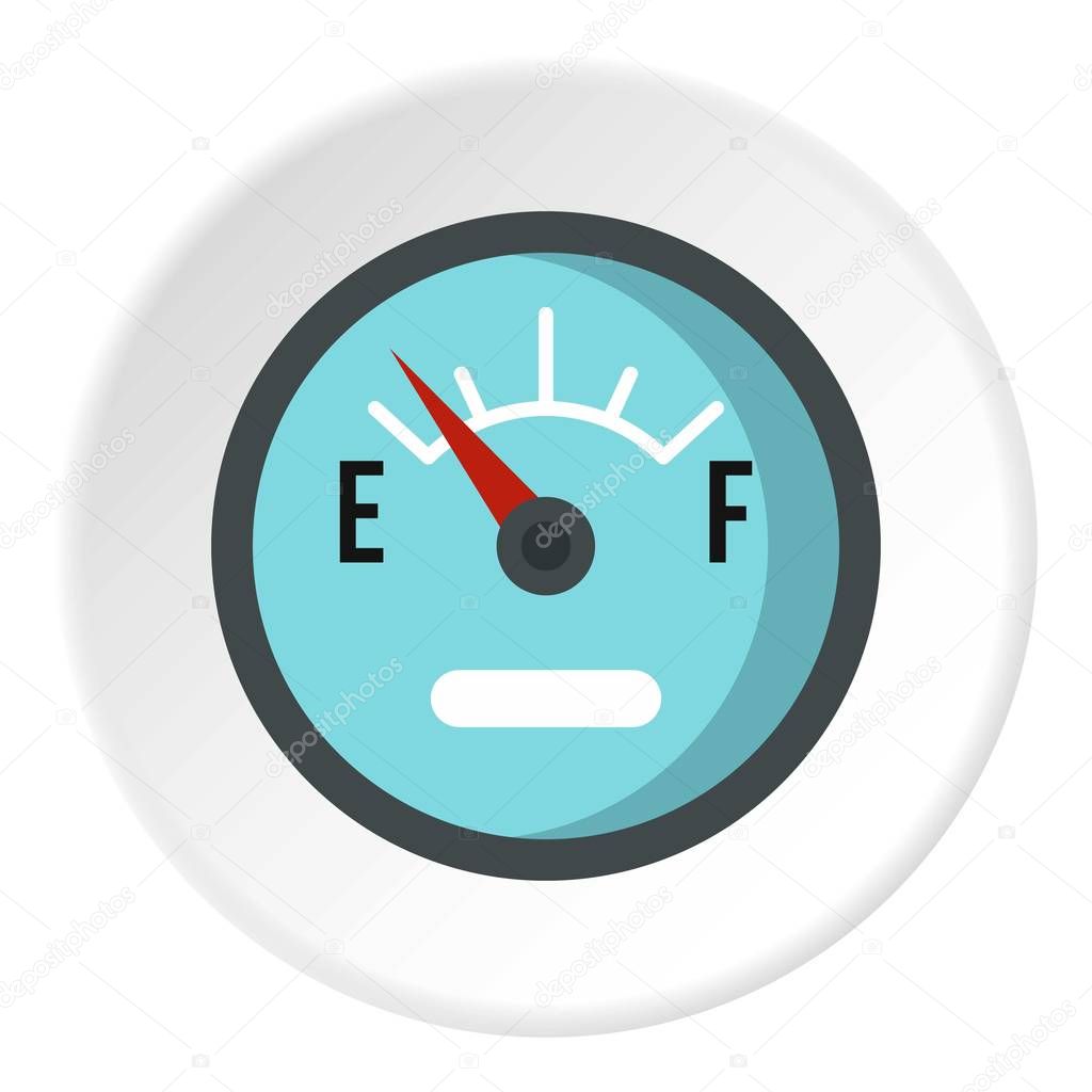Automobile fuel sensor icon circle