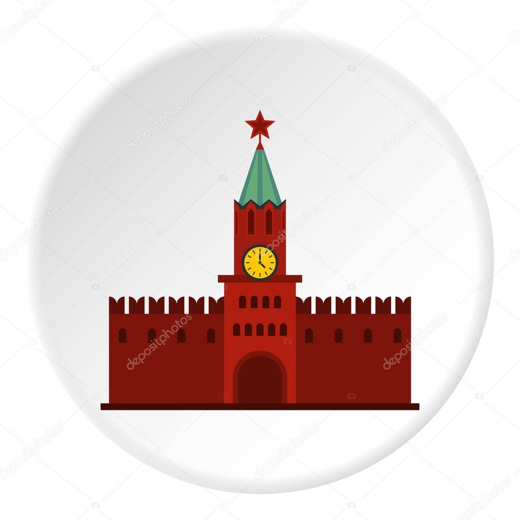 Kremlin icon in flat circle isolated vector illustration for web