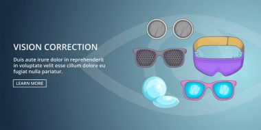 Vizyon düzeltme afiş yatay, karikatür tarzı