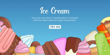 Dondurma seçim afiş yatay, karikatür tarzı