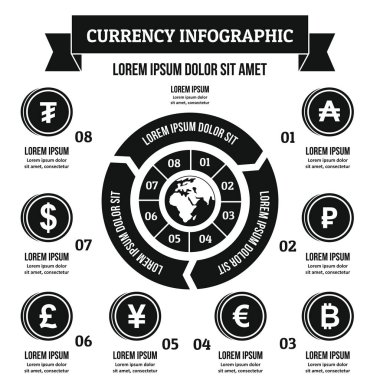 Para birimi Infographic kavramı, basit tarzı