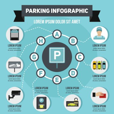 Park Infographic kavramı, düz stil