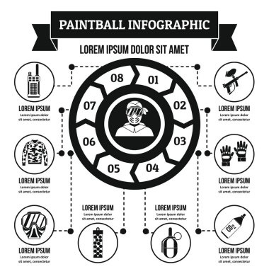 Paintball Infographic kavramı, basit tarzı