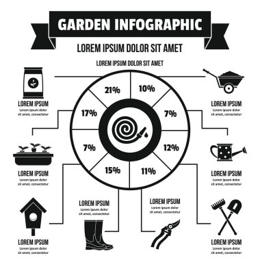 Bahçe Infographic kavramı, basit tarzı