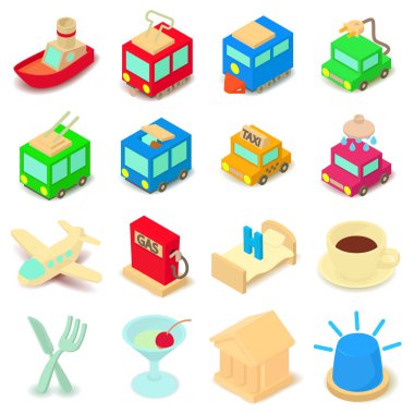 Makas-in ilgi Icons set, karikatür tarzı