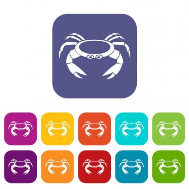 Ham Yengeç simgeleri düz ayarlamak