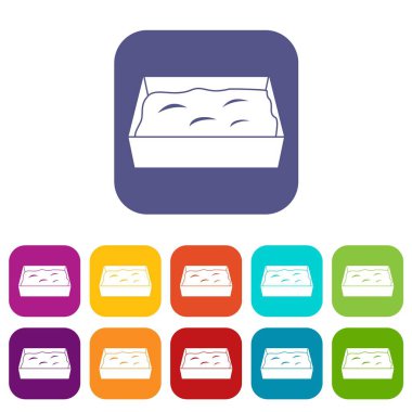 Kedi tuvalet simgeleri düz ayarlamak