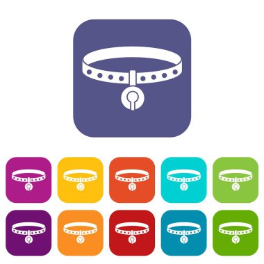 Kedi yaka simgeleri düz ayarlamak