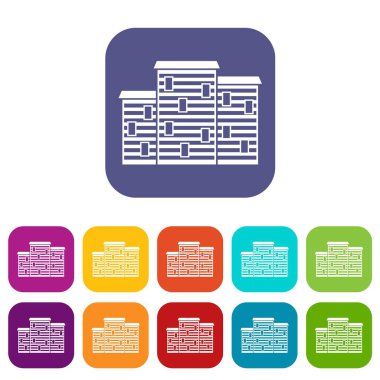 Evler simgeleri düz ayarlamak