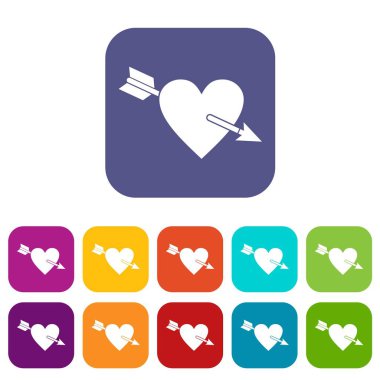 Kalp ile düz ayarla ok simgeleri