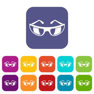 Güneş gözlüğü simgeleri düz ayarlamak