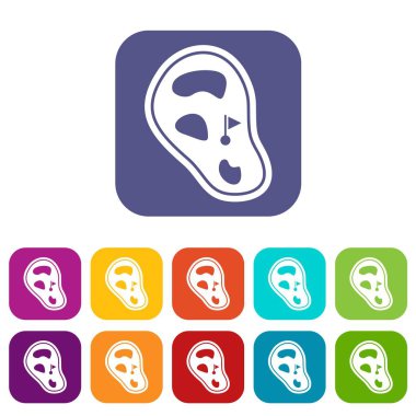 Golf Sahası alanı simgeleri düz ayarlamak