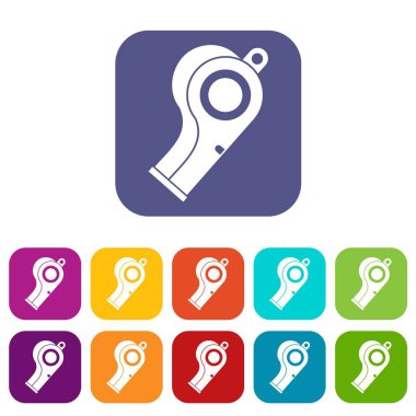 Spor ıslık Icons set düz