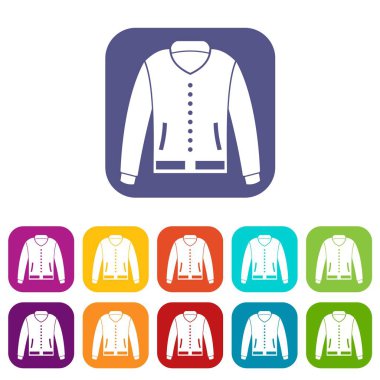 Düz ceket Icons set