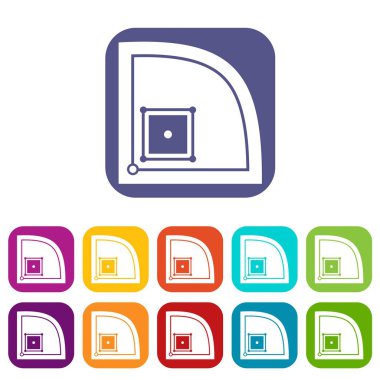 Beyzbol alan simgeleri düz ayarlamak