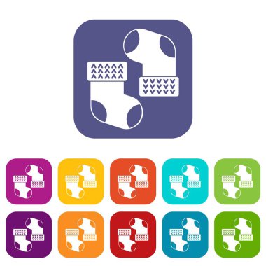 Düz ayarlamak simgeleri bebek çorap