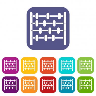 Çocuk abaküs simgeleri düz ayarlamak