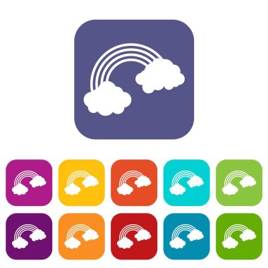 Gökkuşağı simgeleri düz ayarlamak