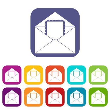 Zarf kartı simgeleri ile düz ayarla