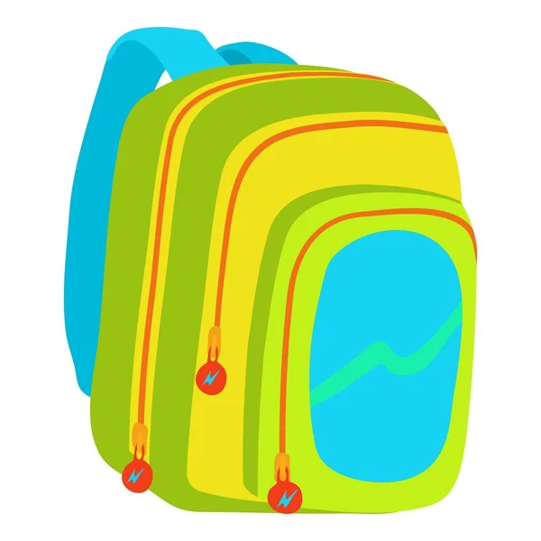 Icono de bolsa de escuela para niños, estilo de dibujos animados — Vector de stock