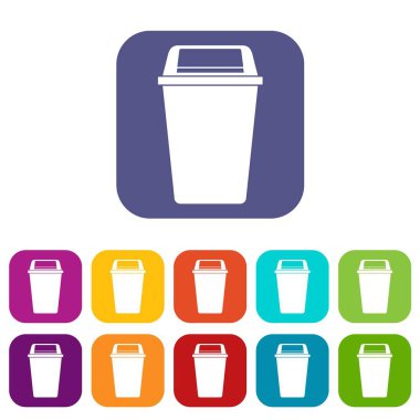 Plastik kapak kutusu simgeler düz ayarlamak çevirmek